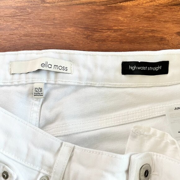 ELLA MOSS High Waist Straight White Jeans Size 12/31 - Picture 3 of 10